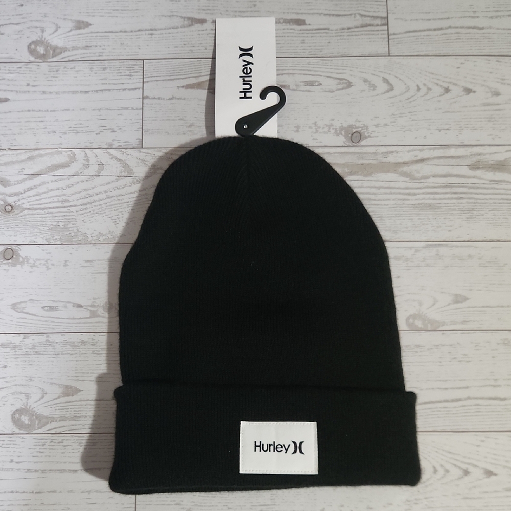 Hurley Men’s Seaward 2.0 Black Knit Beanie – NWT, One Size